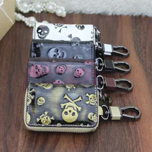 Чехол для ключей из натуральной кожи для мужчин и женщин, винтажная сумка из воловьей кожи на молнии для ключей от автомобиля, сумка на цепочке, держатель, ключница, органайзер, высокое качество