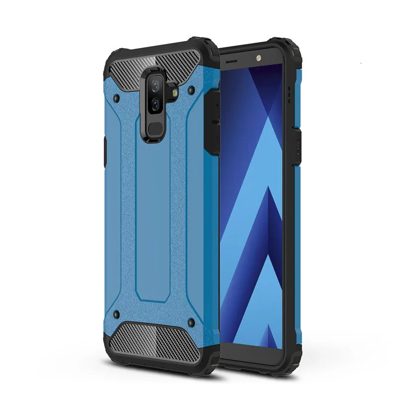 Blue 100 шт. чехол для телефона для samsung J260 J3 J5 J7 J2 Core J4 Plus J6 Prime J8 для тяжелых условий эксплуатации противоударный защитный усиленный чехол - Цвет: Blue
