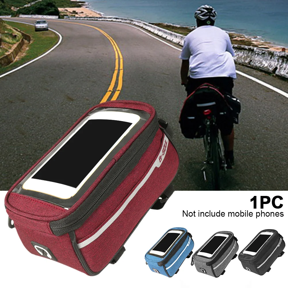 Передняя рама велосипеда сумка крепление Открытый велосипед pannier держатель телефона сумка мини практичный Велоспорт Повседневная компактная Удобная
