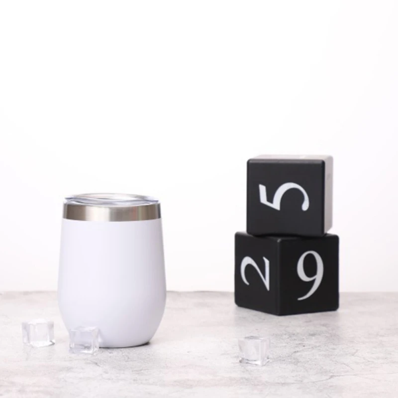 

cute eggshell shape cup 12OZ Insulation Eggshell Cup Double Stainless Steel Cup Eggshell Shape Res Wine Cup drinkware