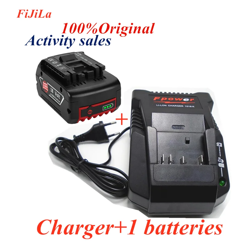 Cargador de batería de iones de litio para taladro eléctrico Bosch, 18V, 14,4 V, BAT609, BAT609G, BAT618, BAT618G, BAT614, 2607336236 + - AliExpress