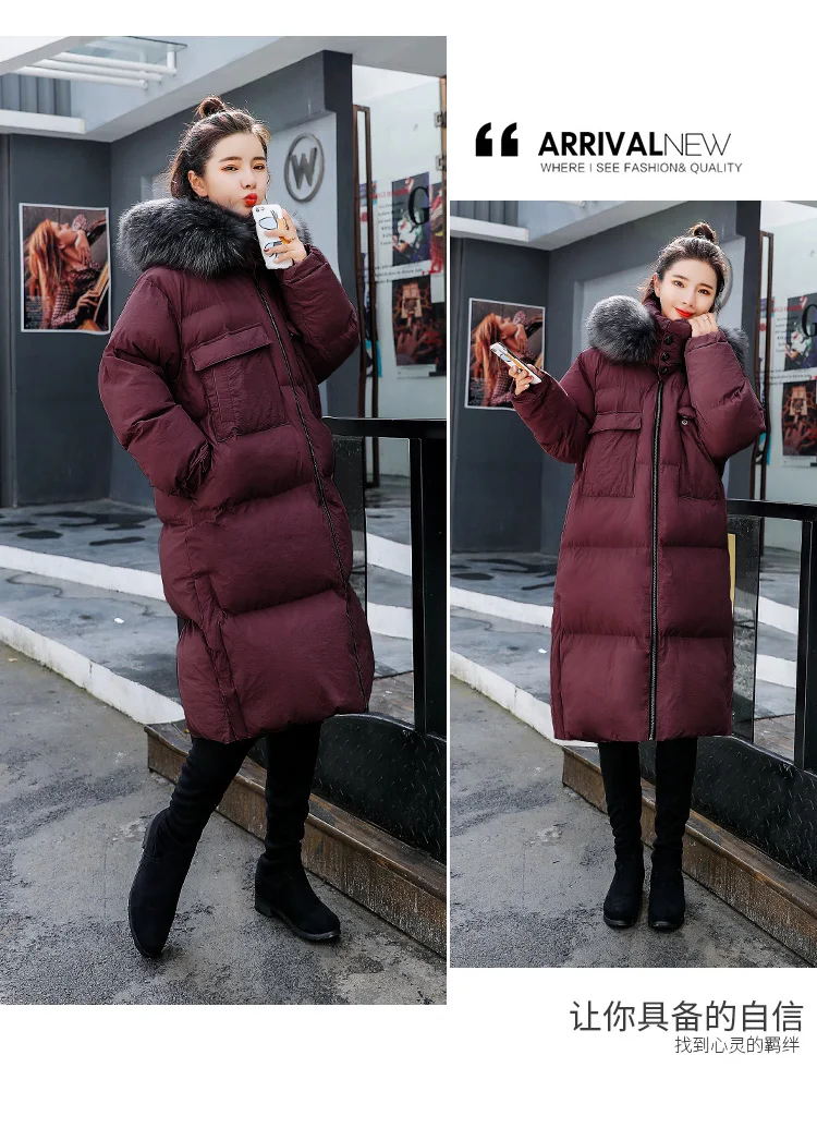 Winter Long Sleeve Thick Mid-length Straight-Cut Casual Fashion Cotton-padded Clothes/Cotton Coat