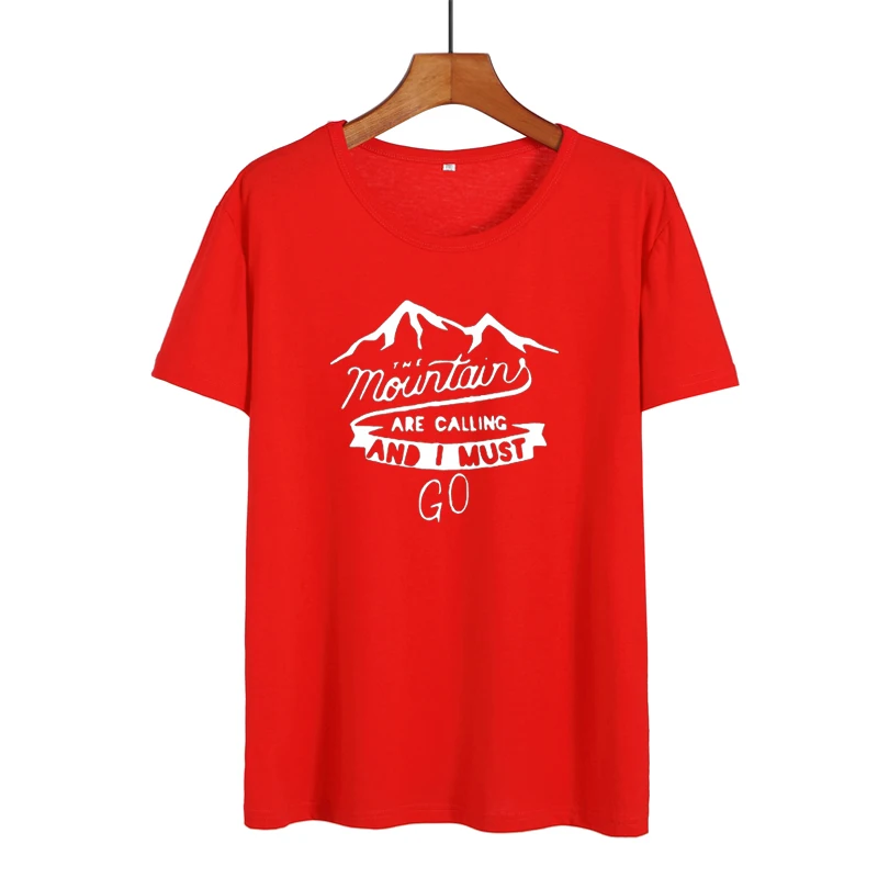 Футболка с принтом The Mountains Are call and I Must Go Travel Lovers Adventure Time Camping Harajuku женская одежда