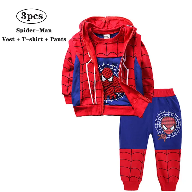 Г. Осенне-зимние комплекты одежды для маленьких мальчиков костюм Человека-паука детская одежда для девочек, комплект одежды Одежда для детей от 2 до 6 лет - Цвет: Blue