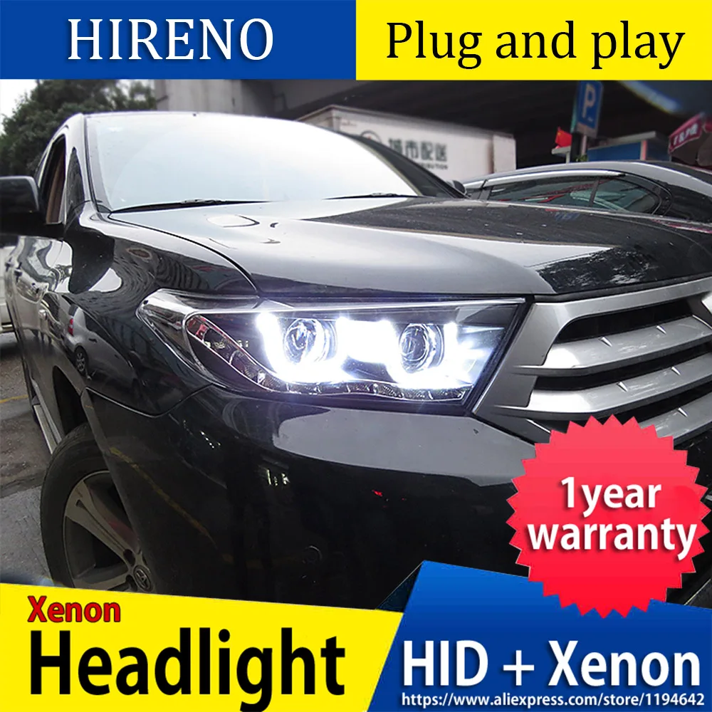 Автомобильный Стайлинг для Toyota Highlander 2012- фары светодиодный фары DRL Объектив двойной луч ксеноновые автомобильные аксессуары