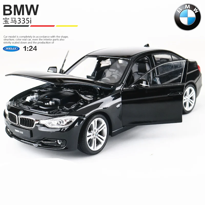 WELLY 1:24 BMW 535i черный автомобиль сплав модель автомобиля Моделирование Украшение автомобиля коллекция Подарочная игрушка Литье под давлением модель игрушка для мальчиков - Цвет: BMW 335i