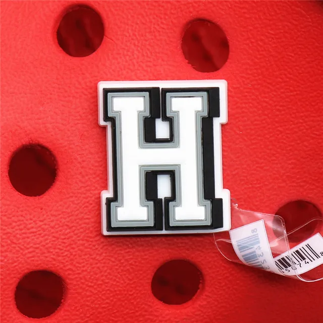 Original PVC Shoe Buckle Accessories DIY Combination English Alphabet Shoes Decoration Jibz for Croc Charms Bracelets Kids Gifts U165-H