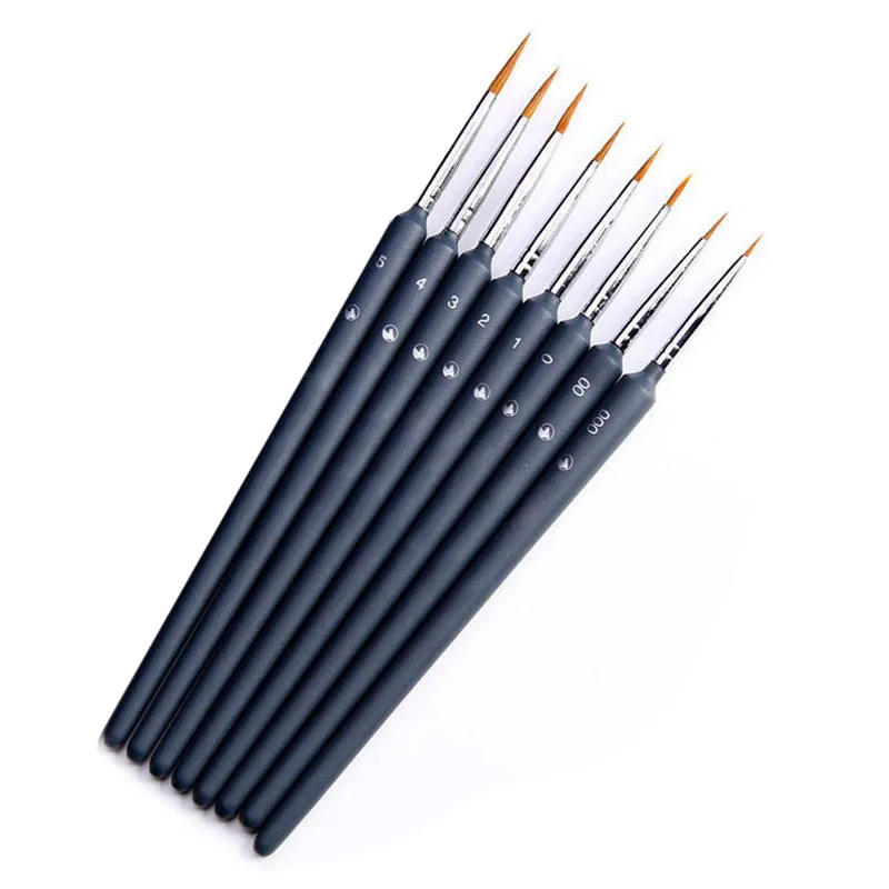 #000 #00 #0 #1 #2 #3 #4 #5 Wolf Hair Art Fineline Pen Painting Brush Fine Line For Artist Acrylic Oil Watercolor Gouache Drawing 24 36 grid watercolor acrylic paint moisturizing storage box portable outing painting tray high quality artist creation supplies