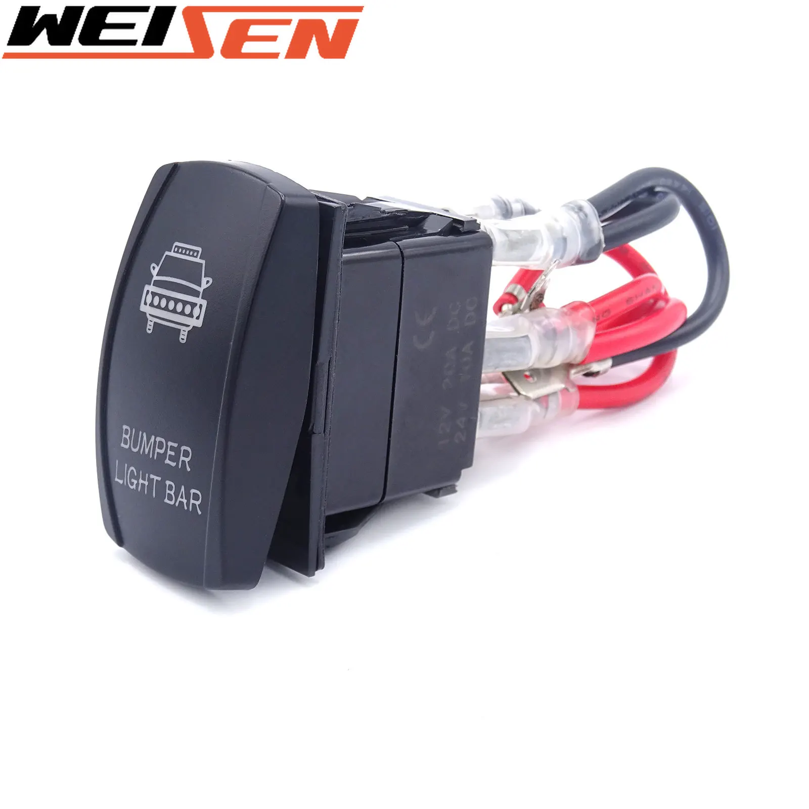 

Universal For KAWASAKI Mule 1000 3000 Chevrolet Ford RAM 5 Pin 12V 24V "Bumper" Blue Light Backlit ON/OFF Rocker Toggle Switch