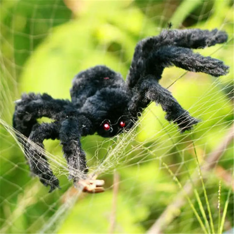 

1Pc Super Big Plush Spider Made of Wire and Plush Black and Multicolour Style for Party or Halloween Decorations Toy 75cm 90cm