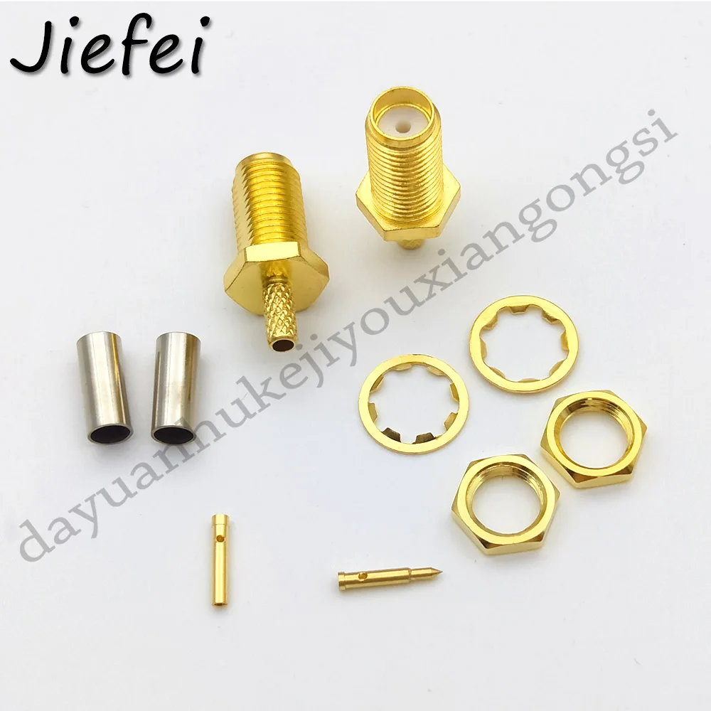 

4 PCS RF coaxial coax adapter ( RP ) SMA Female Plug Crimp RG174 RG316 LMR100 Cable RF Connector