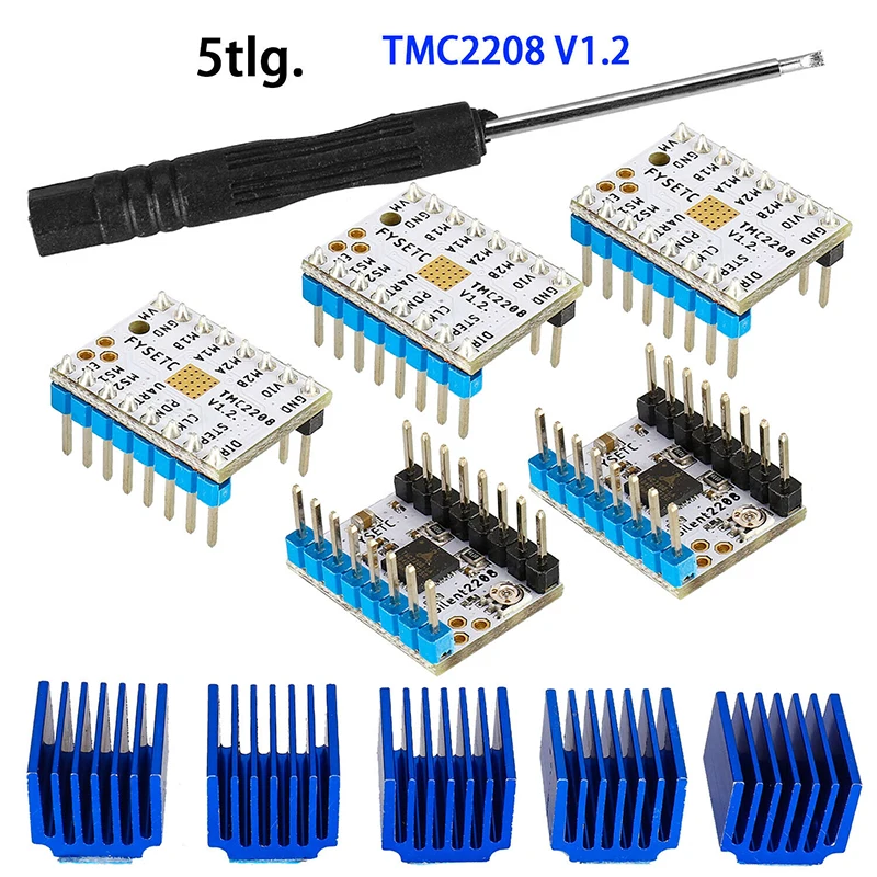 1 компл. 5 TMC2208 V1.2 шаговый демпфер радиатор датчики для 3d принтера плата управления