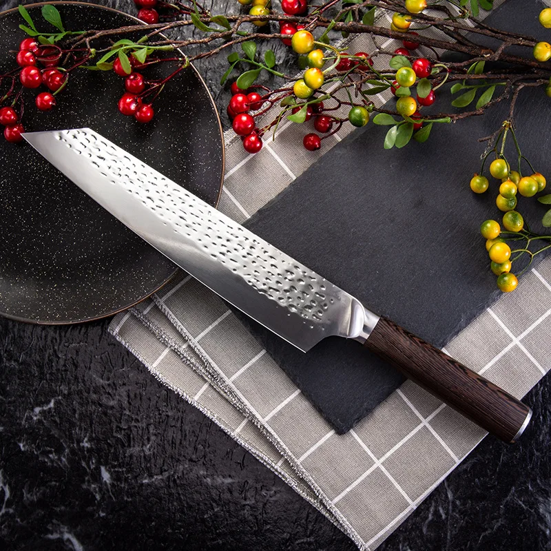 

Japanese Chef Knife - 9 Inch 7CR15 Stainless Steel Kitchen Cooking Knife Meat Cleaver Vegetable Cutting Salmon Sushi Knives