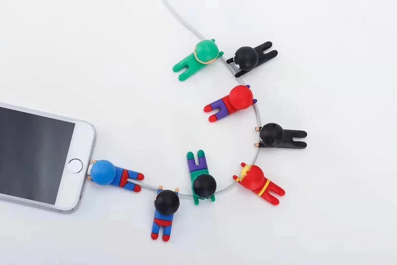 Bite Cable Protector Avengers for iPhone USB Charger Protector Cables Cargador Data Line Cord holder Wire Organizer Accessories