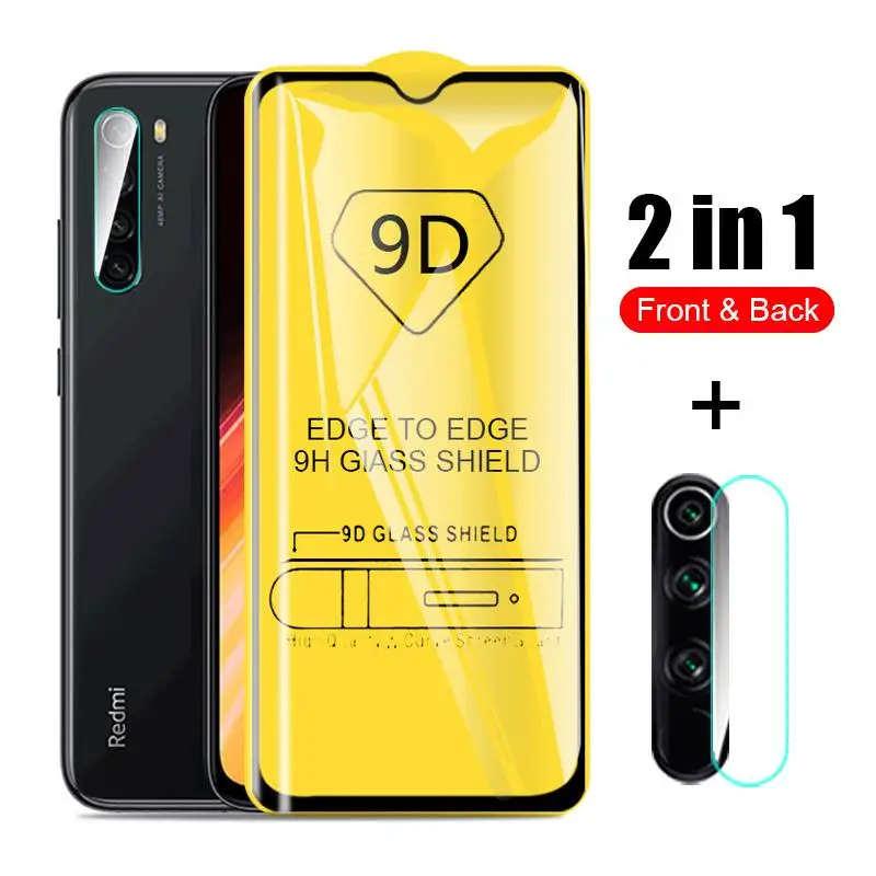 2 in1 9D задняя Камера эффектом гладкого закаленного Стекло для Xiaomi Redmi Примечание 8 Pro Экран протектор Стекло для Redmi Note 8 Note8 Pro 8Pro