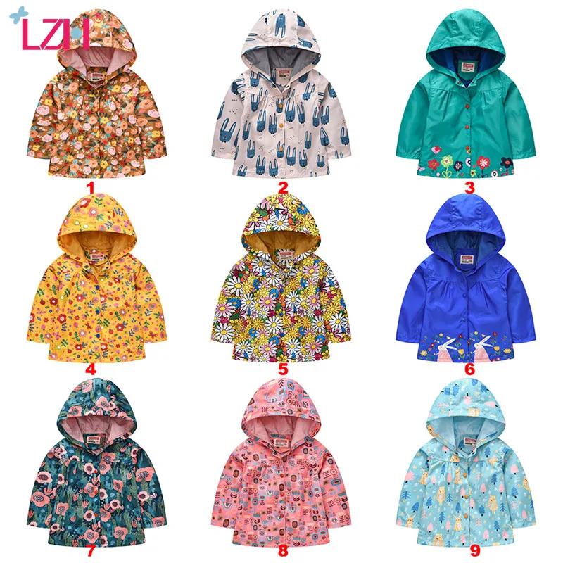 Lzh/Детские Плащ для девочек 2018 весенний цветок куртка для девочек для Обувь для девочек ветровка для Обувь для мальчиков детское верхнее пальто детская одежда