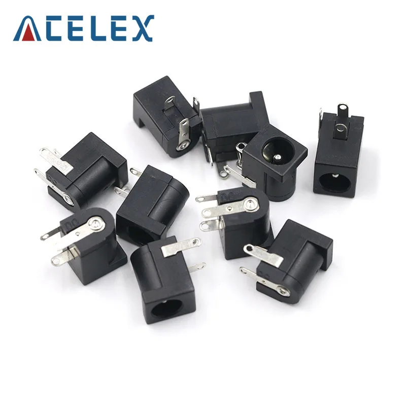10Pcs DC-005 Black DC Power Jack Socket Connector DC005 5.5*2.1mm 2.1 socket Round the needle | Обустройство дома