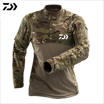

New Men Outdoor Sport Daiwa Fishing Jacket Wear-resisting Anti Uv Camouflage Hiking Fishing Shirts Breathable Fishing Clothes