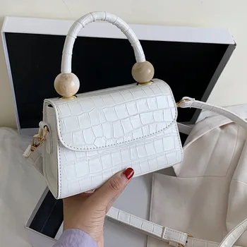 

Simple Small Bag 2020 Spring New Style Korean-style Versatile Hand Square Sling Bag Textured Crocodile Pattern Crossbody Bag
