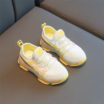 

2019 Children Sports Shoes Boys Girls autumn Spring Damping fashion Shoe Slip Patchwork Breathable Sneakers kids shoe size 26-36