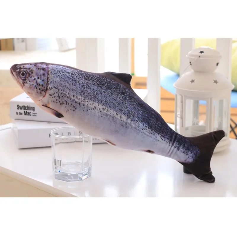 Salmon Кошачья кошка в форме рыбки игрушка плюшевая креативная 3D Карп мягкая подушка кукла царапина доска для домашних животных товары - Цвет: Salmon