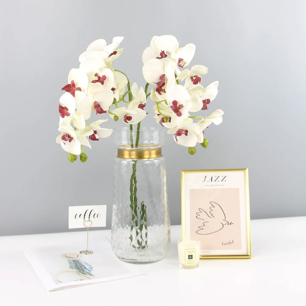 silk orchids artificial orchid fake orchid stem table centerpiece kitchen home decor (6)