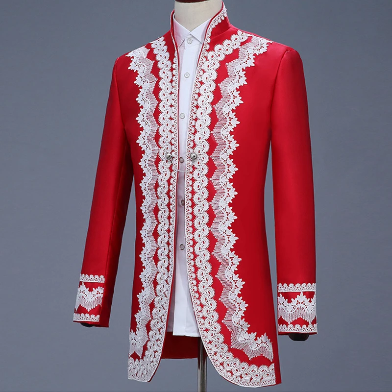Set suit Men's European style retro court suit two- piece suit blazer+pant prince costume stage drama British costume dress Set suit Men's European style retro court suit two- piece suit blazer+pant prince costume stage drama British costume dress