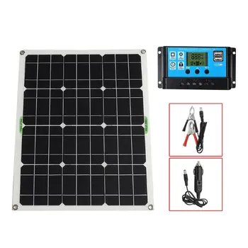 

50W Portable Solar Outdoor Power Generation Board Waterproof Solar Panel Battery Usb Output Controller