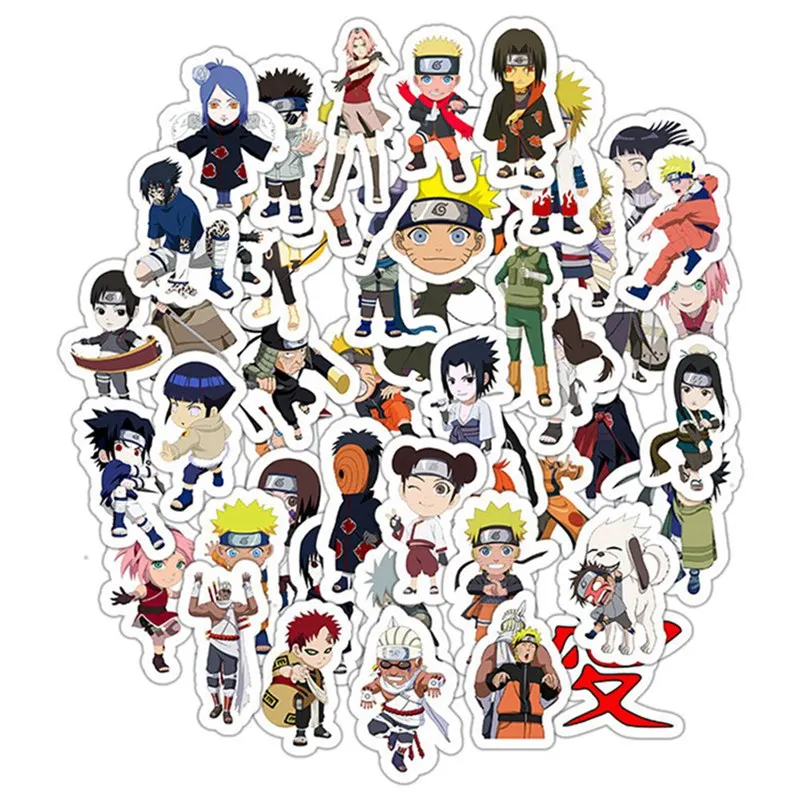 Один набор японских аниме мультфильм стикеры NARUTO для ноутбука чемодан скейтборд наклейка канцелярские наклейки для детей подарок