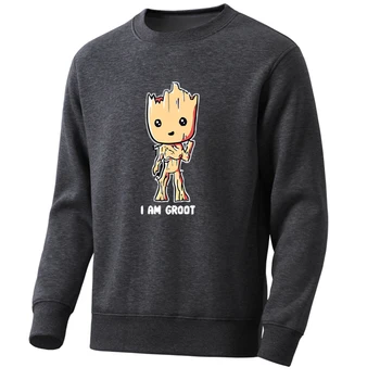 

The Avengers Movie Men'S Hoodie 2020 Spring Funny Cartoon Men Pullover Super Hero Mens Sweatshirt I Am Groot Printing Hoodies