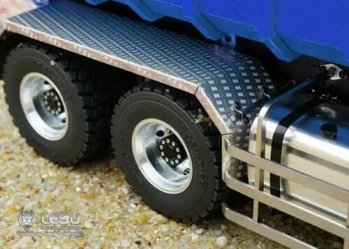 1/14 LESU RC MAN TGS 8*8 самосвал гидравлический подъемный рулон вкл/выкл Tipper Paint Blue