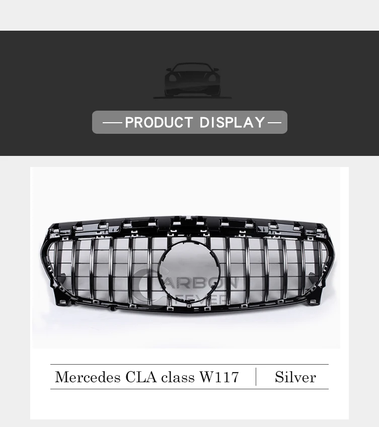 Vertical ABS GT Front Grill for CLA Class W117 C117 CLA200 220 CLA260 300 2013
