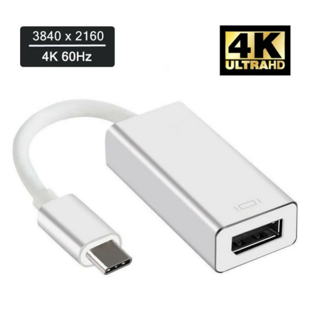 Thunderbolt 3 USB-C преобразователь дисплейного порта 4K@ 60 Гц стандартный адаптер DP type-C для samsung Galaxy S9 microsoft планшетов