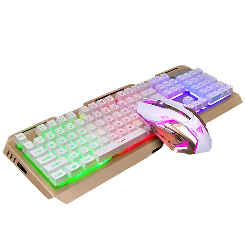 Красочный Световой игровая механическая клавиатура и Мышь комплекты V1 104 ключ USB