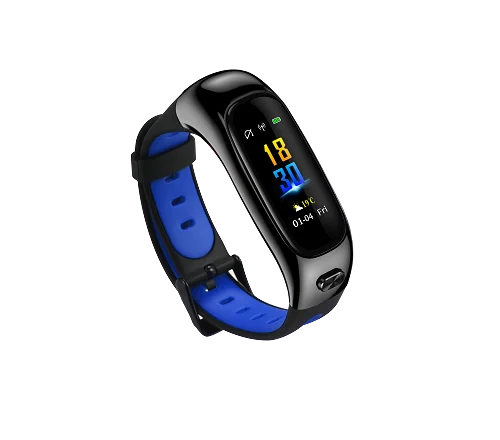 Bluetooth smart band наушники гарнитура браслет кровяное давление сенсор пульса спортивный автоматизированный браслет для мужчин pk kingwear kr04 - Цвет: Синий