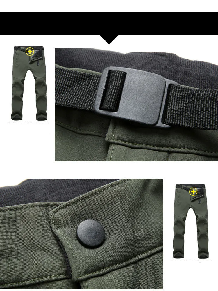 Stretch Waterproof Casual Pants Men Winter Warm Fleece Shark Skin Long Trousers Sweatpants Men's Tactical Army Work Pants S-3XL military cargo pants casual sweatpants men casual pants