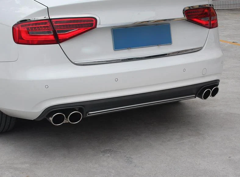 PP Диффузор, губа на задний бампер выхлопной трубы для Audi A4 B8 стандартный бампер/Sline Бампер 2009