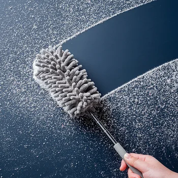 

Chenille Electrostatic Feather Duster Retractable and 360 Curved Household Multipurpose Brush Car Suction Dust Cleaning Brush