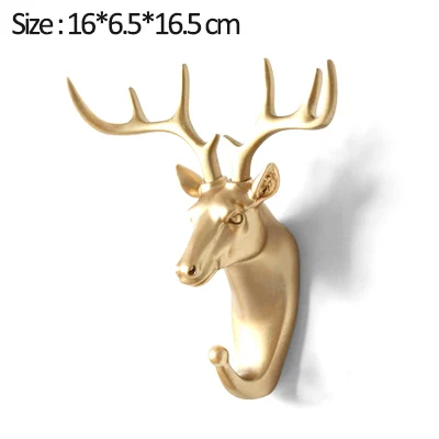 Gold-deer Креативный настенный крючок, аксессуары для украшения дома, американский подвесной крючок, держатель, настенный домашний крючок, декоративные крючки - Цвет: Gold-deer