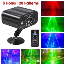 128 padrões projetor dj luz laser vermelho verde azul led efeito bola de luz discoteca com controlador movendo a cabeça festa lâmpada