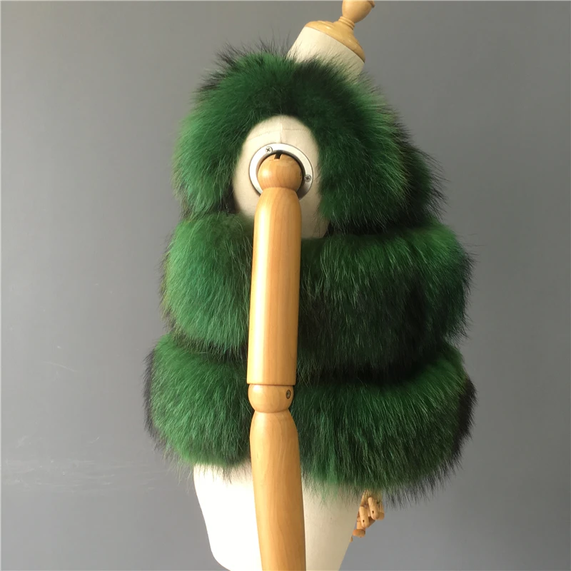 Women Real Raccoon Fur Vest Winter Thick Warm Hot Fashion Natural Fur Gilet Ladies Fur Waistcoat