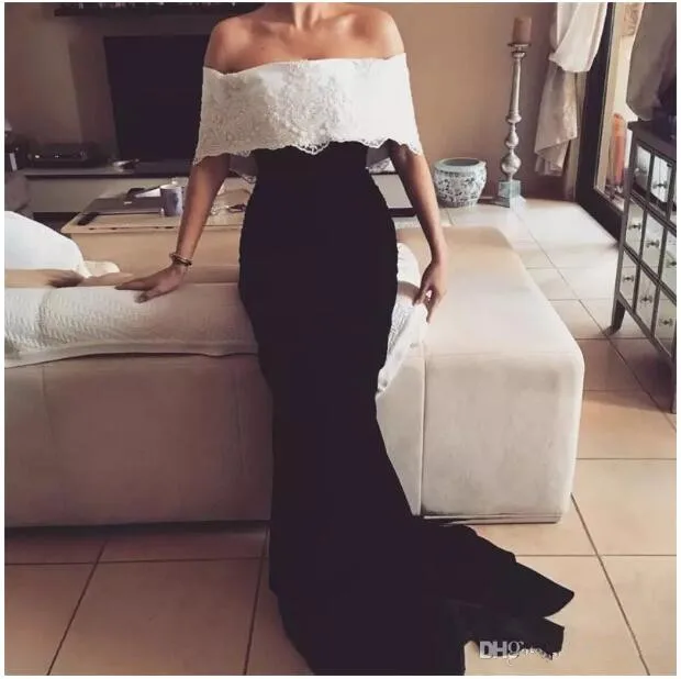 Черный Robe de Soiree courte, элегантное платье с вырезом лодочкой,, vestido de noiva festa, длинное вечернее платье на выпускной, вечерние платья для матери невесты - Цвет: Черный