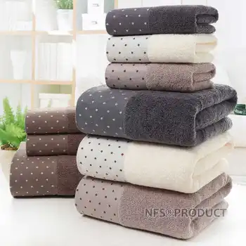 

100% Cotton Bath Towel Set For Adult Solid Colors Knitted Absorbent Face Hand Towels Sport Terry Washcloth Travel Beach Towel