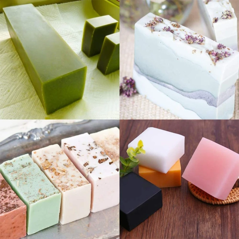 Silicone Soap Molds Rectangular Loaf Mold Plastic Scraper for Handmade Soap