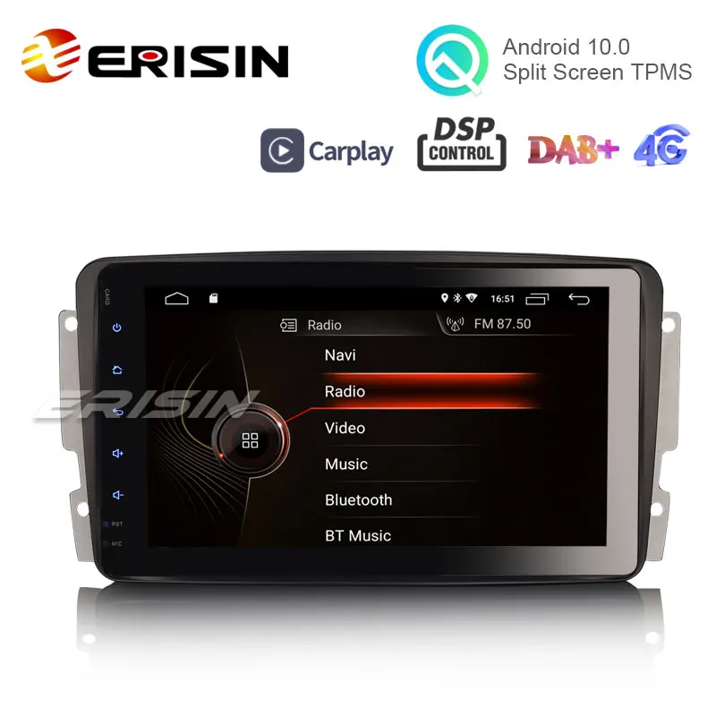Erisin ES4289C 8 &quotAndroid 10 0 OS автомобильный GPS 4G TPMS DAB + Apple CarPlay DSP стерео для Benz W203 S203 CLK W209 |
