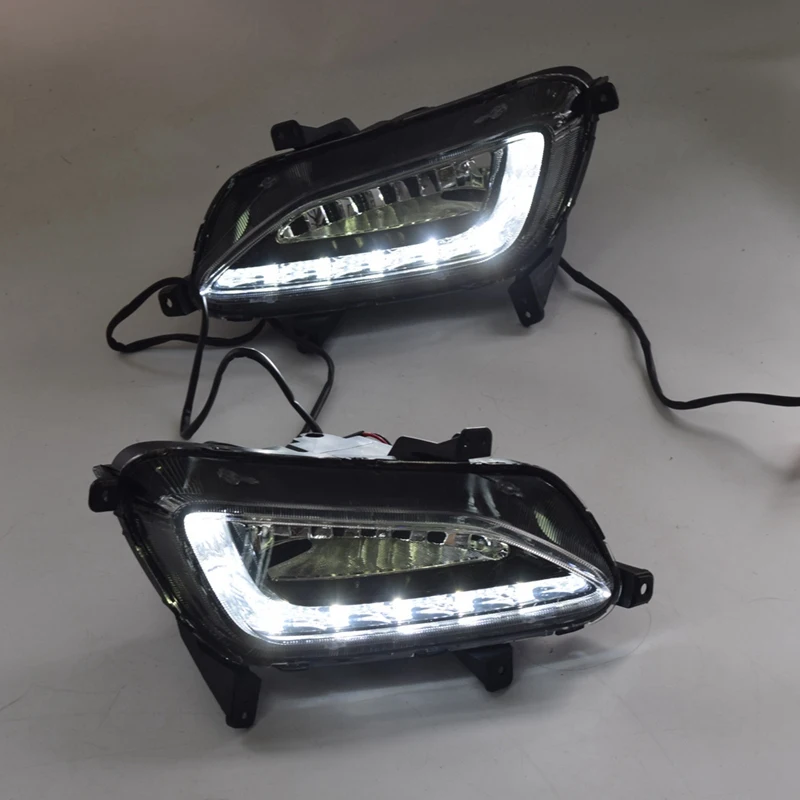 СВЕТОДИОДНЫЙ DRL дневные ходовые огни Противотуманные фары 12V автомобильные ходовые огни для hyundai Tucson