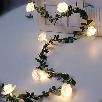 

LED Rose Flower String Lights Romantic Flower Rose Fairy Light Lamp Christmas Holiday House Patio Decoration#