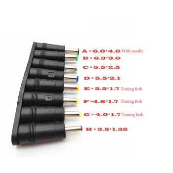 

8pcs/set Black Universal Home Charger Tips Power Adapter 2pin Plug For Laptop Easy Use Plastic AC DC Electronics Computer