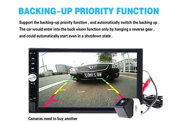 

2 Din Car Radio Bluetooth Multimedia Player HD 7" Autoradio 2din Touch Screen Auto Audio Car Stereo MP5 USB TF FM Camera 7010B