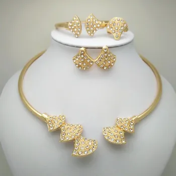 

Kingdom Ma Fine Wedding Zinc Alloy Necklace Jewelry Set Party African Women Nigerian Dubai Imitation Crystal jewelry sets